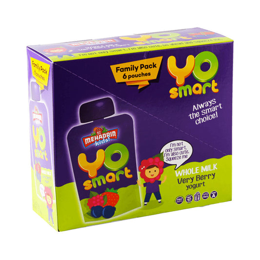 Mehadrin Yo Smart Whole Milk Very Berry Yogurt 6pk