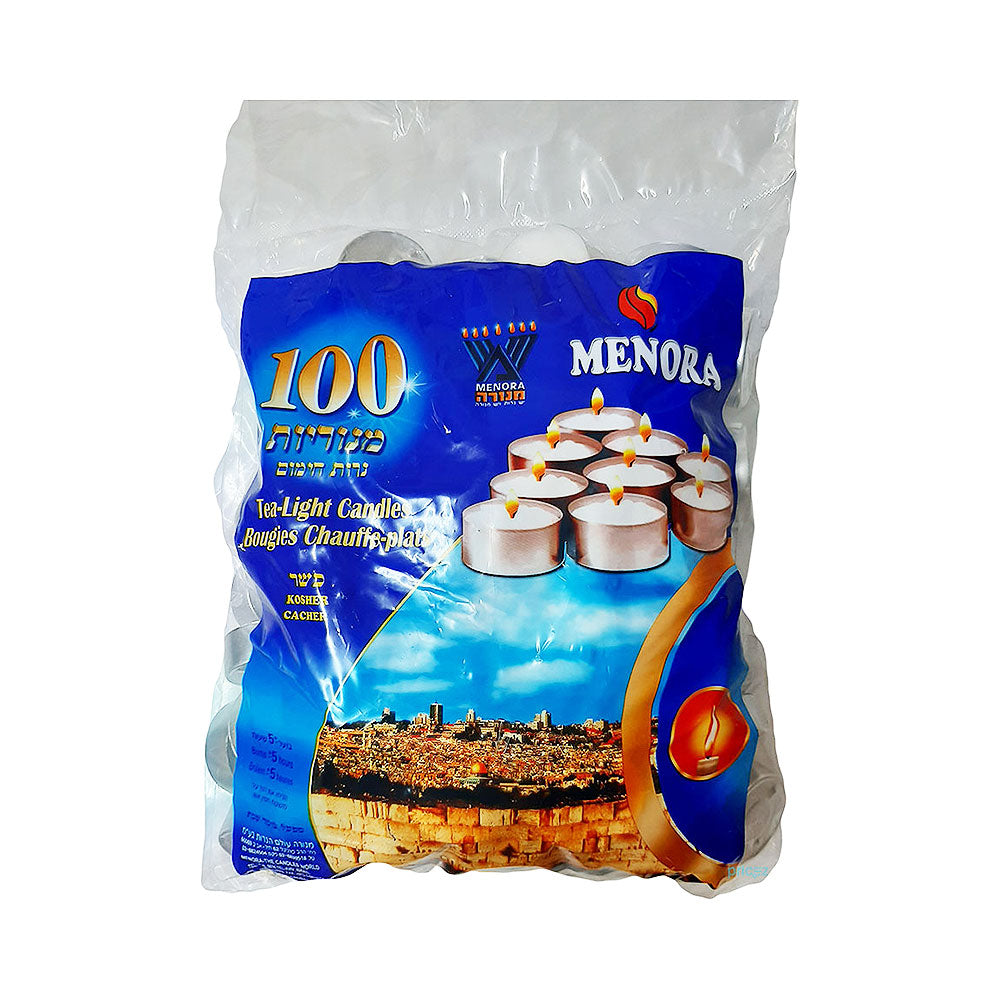 Menora Tealight Candles 100 pc