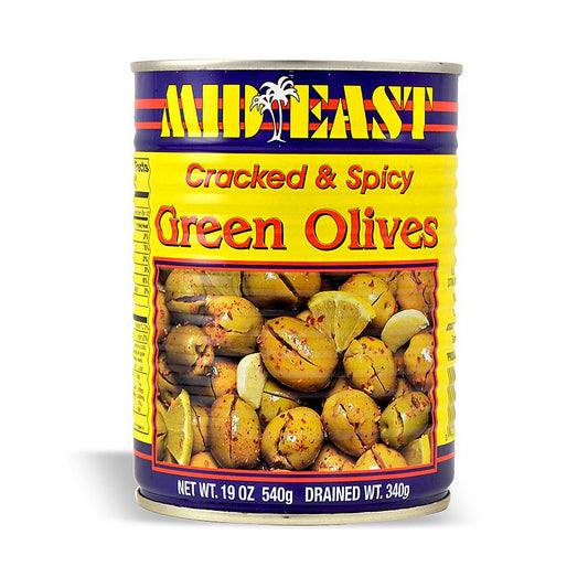 Mid East Cracked Spicy Green Olives 19 oz
