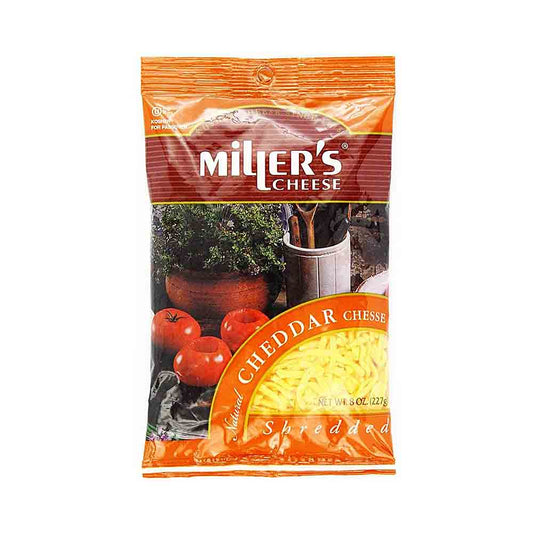 Miller's Shredded Natural Cheddar Cheese 8 oz