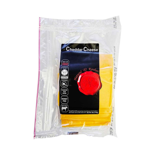 Natural and Kosher Cheddar Sliced Cheese 6 0z.