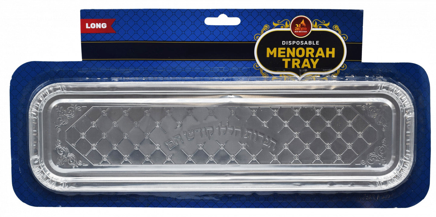 Ner Mitzva Disposable Menorah Tray 14.5" x 4"