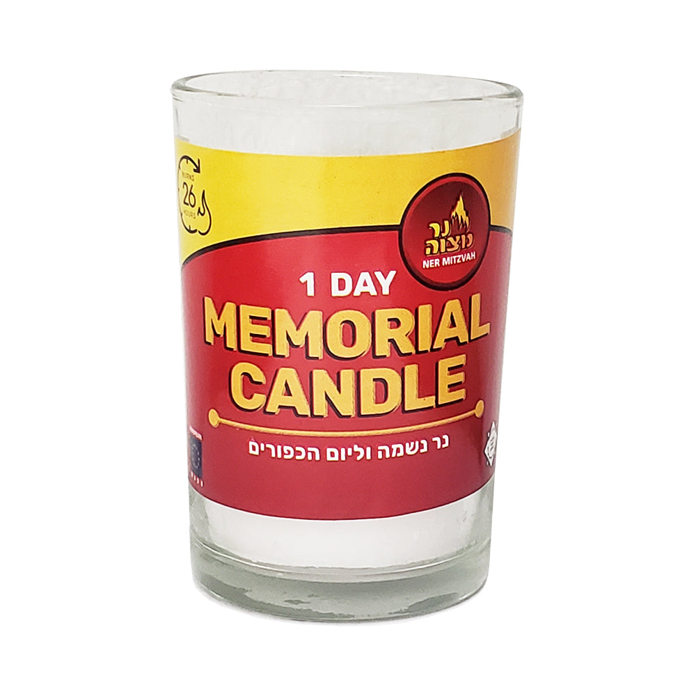 Ner Mitzva Memorial candle  26  Hours glass