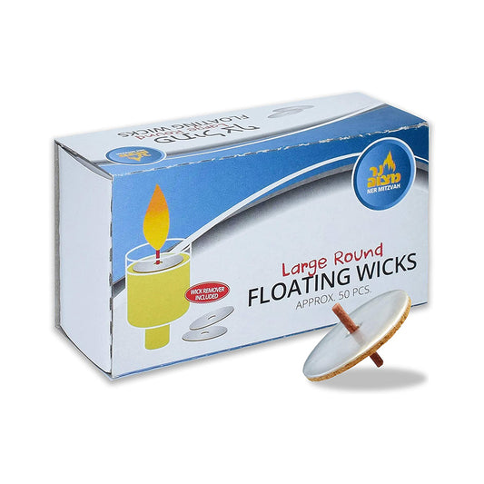 Ner Mitzvah 50 Large Round Floating Wicks