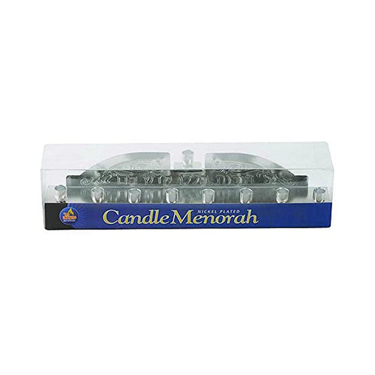 Ner Mitzvah Nickel Plated Candle Menorah
