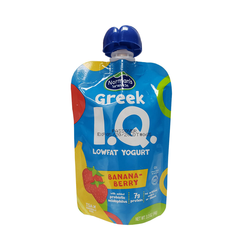 Norman's Greek I.Q. Low Fat Yogurt Banana Berry 3.3 oz
