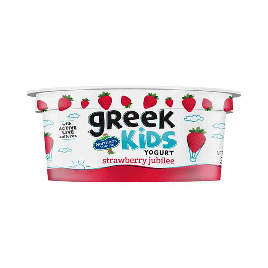 Norman's Greek Kids Yogurt Strawberry Jubilee 3.5 oz