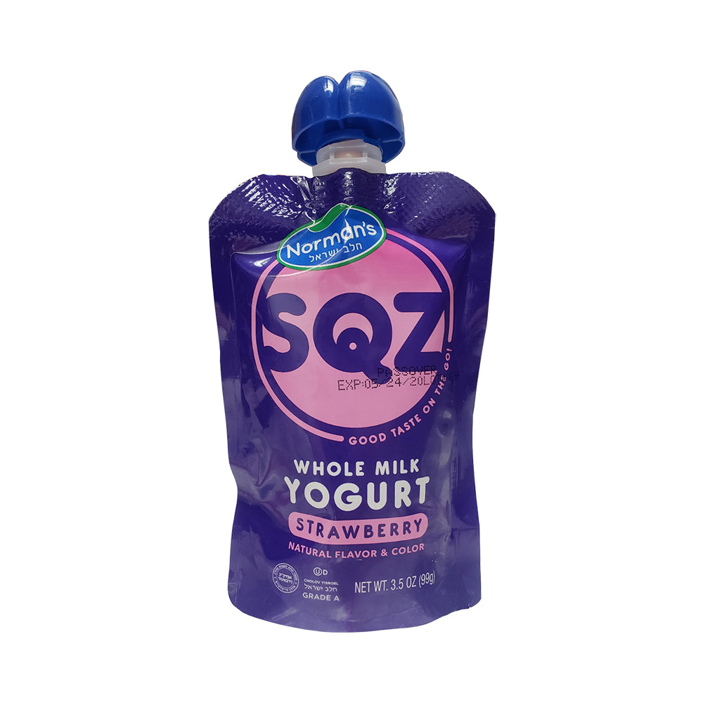 Norman's SQZ Whole Milk Strawberry Yogurt 3.5 oz