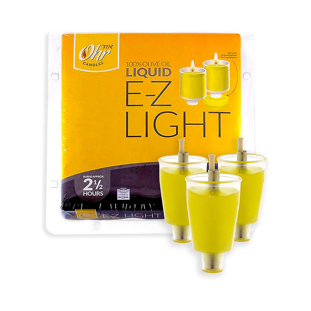 Ohr Candles 44 Liquid Olive Oil Chanukah Oil Cup Candles