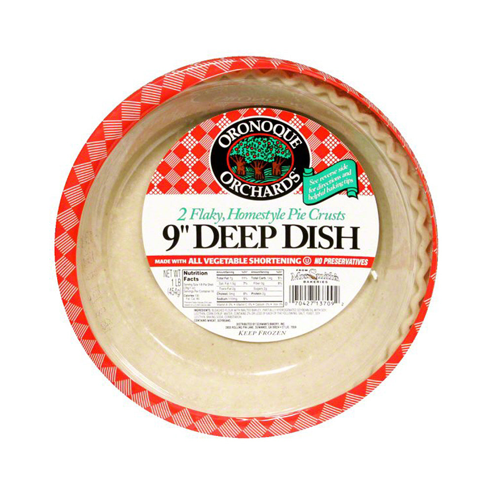 Oronoque Orchards 9" Deep Dish Homestyle 2 Pie Crusts 16 oz