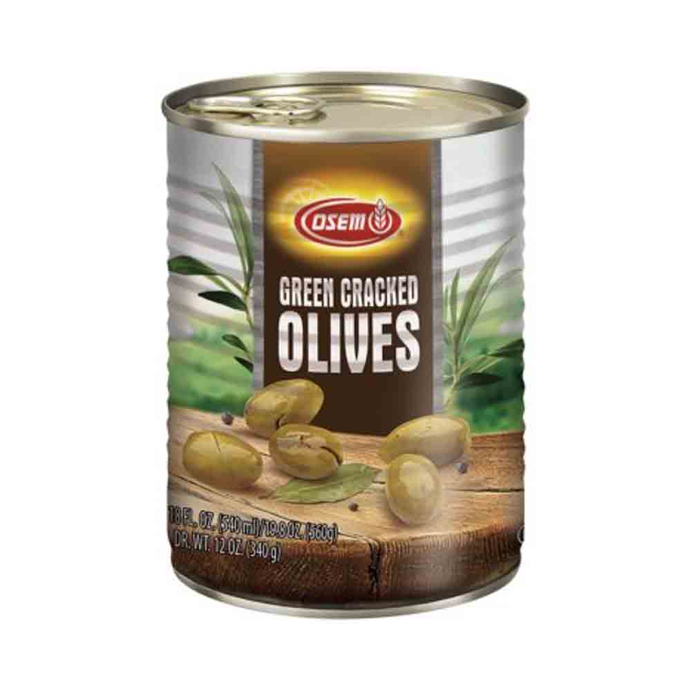 Osem Green Cracked Olives 19.8 oz