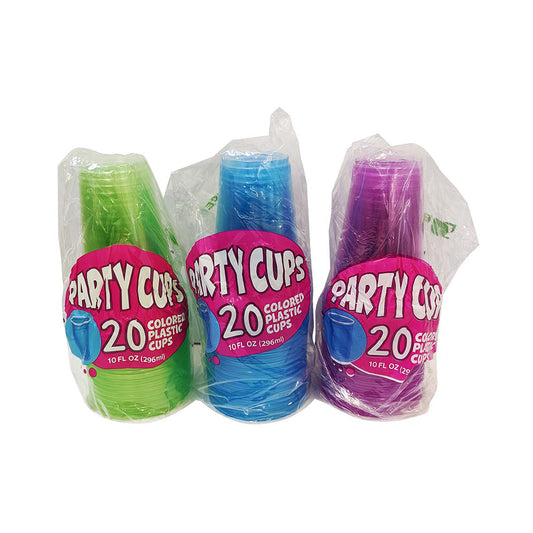 Party Cups Translucent Colors 10 oz 20 ct