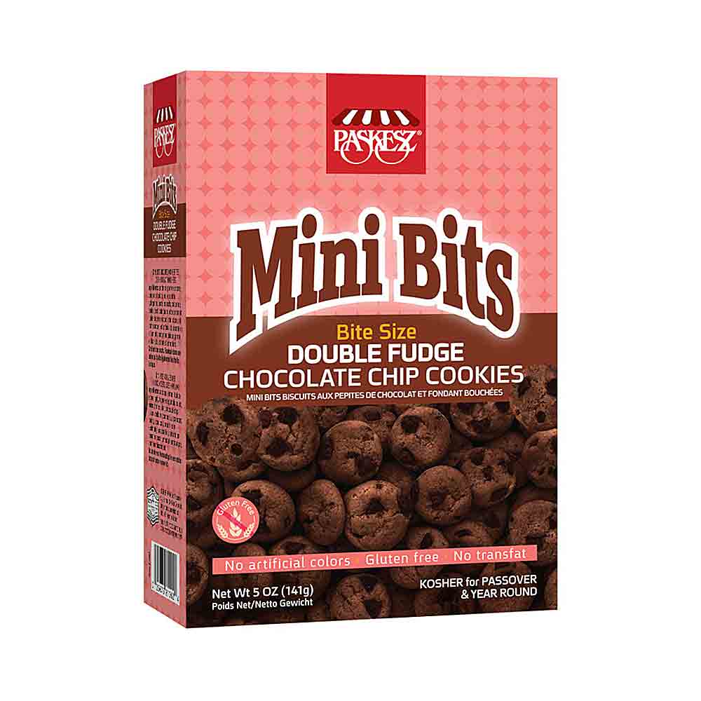 Paskesz Mini Bits Double Fudge Chocolate Chip Cookies 5 oz