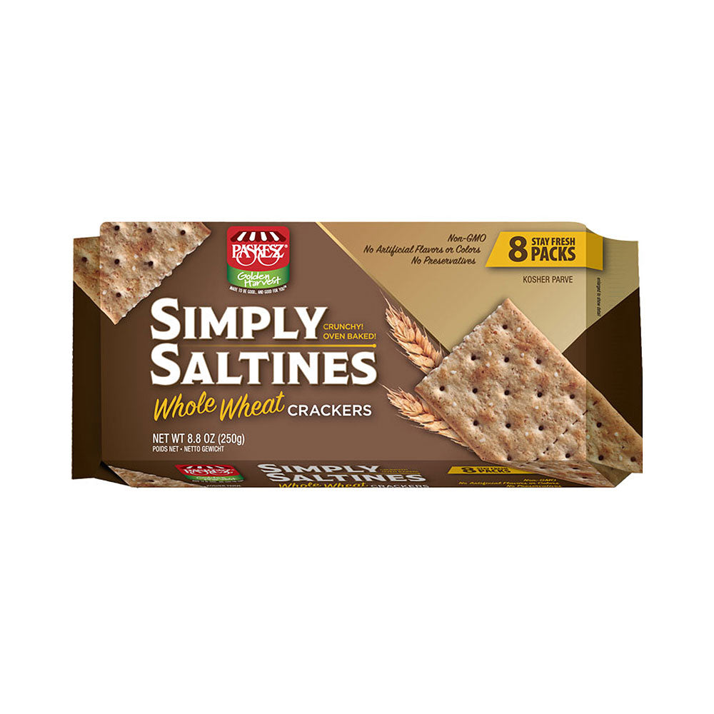 Paskesz Simply Saltines Whole Wheat Crackers 8.8 oz
