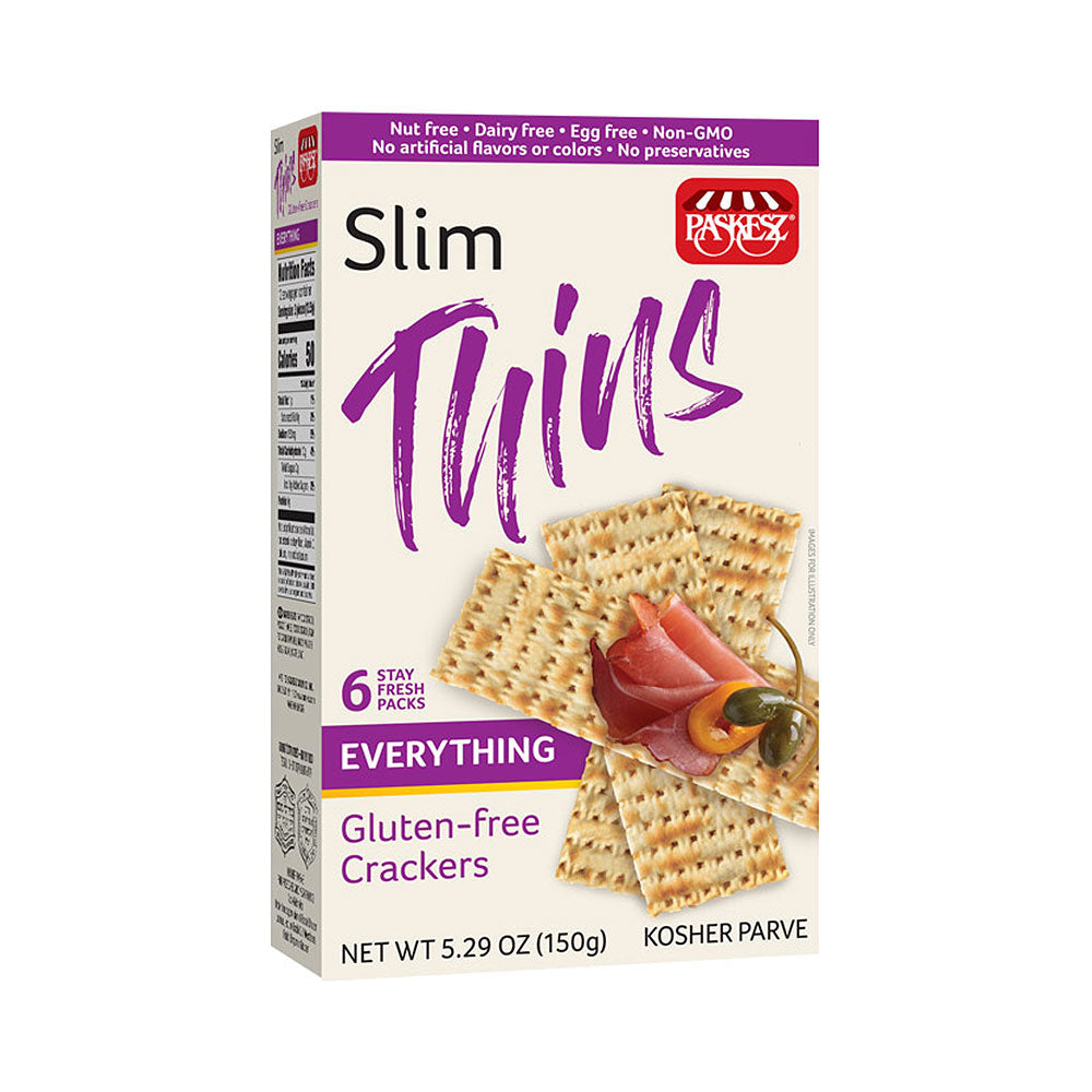 KFP Paskesz Slim Thins Everything Gluten Free Crackers 5.29 oz