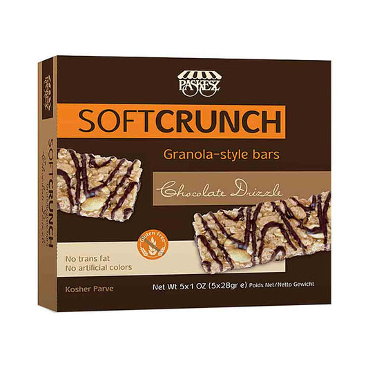 Paskesz Soft Crunch Chocolate Drizzle Granola Bars 5 x 1 oz