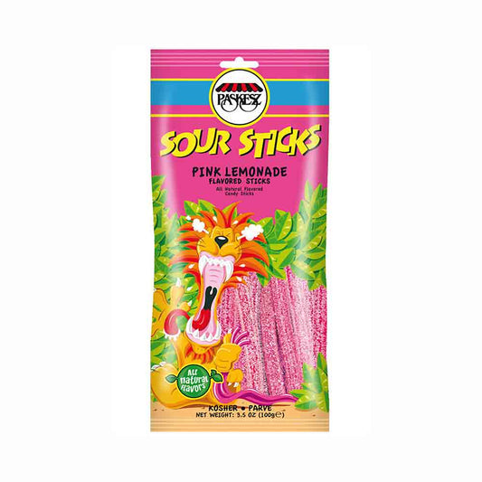 Paskesz Sour Sticks Pink Lemonade 3.5 oz