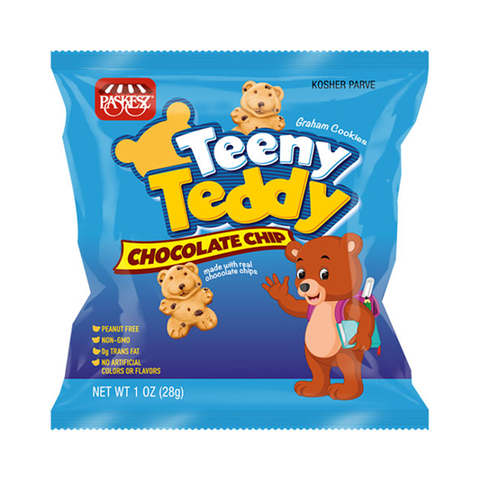 Paskesz Teeny Teddy Chocolate Chip Cookies 1 oz