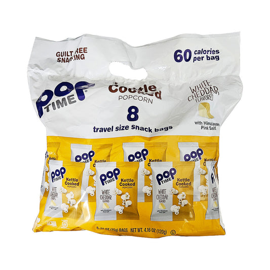 Pop Time Kettle Cookes Popcorn White Cheddar 8pk