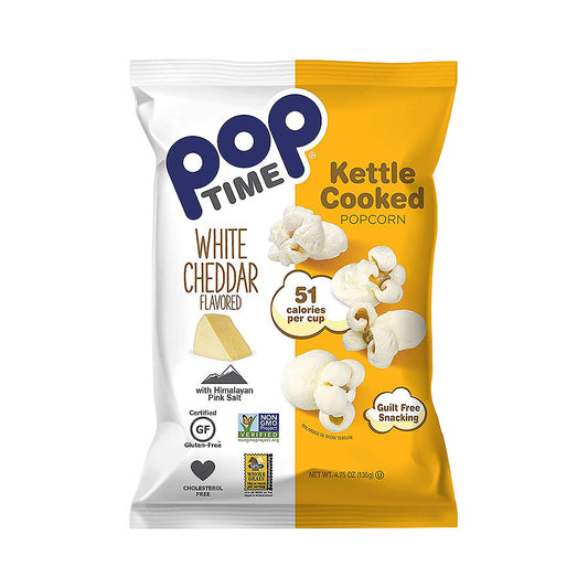Pop Time Kettle Cooked Popcorn White Cheddar Flavor 4.75 oz