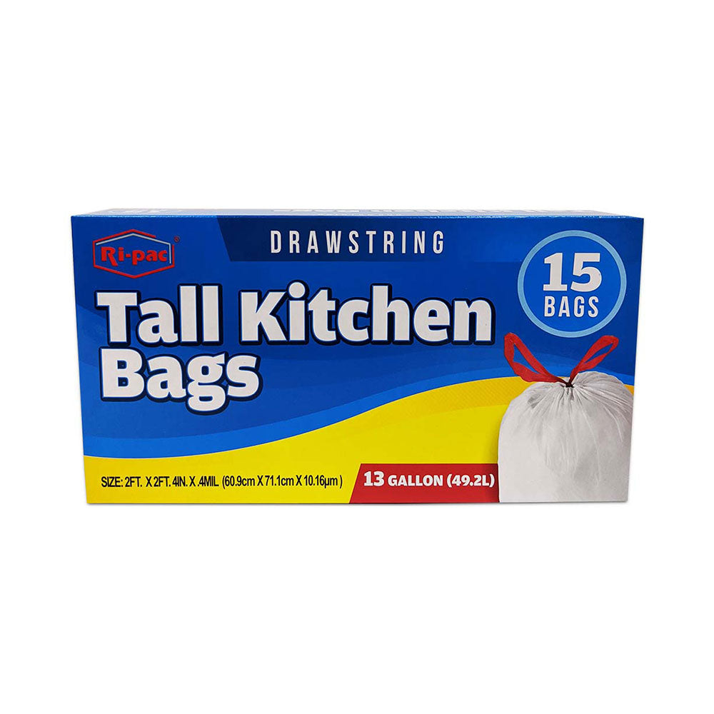 Ri-Pac Drawstring Tall Kitchen Bags 15 bags