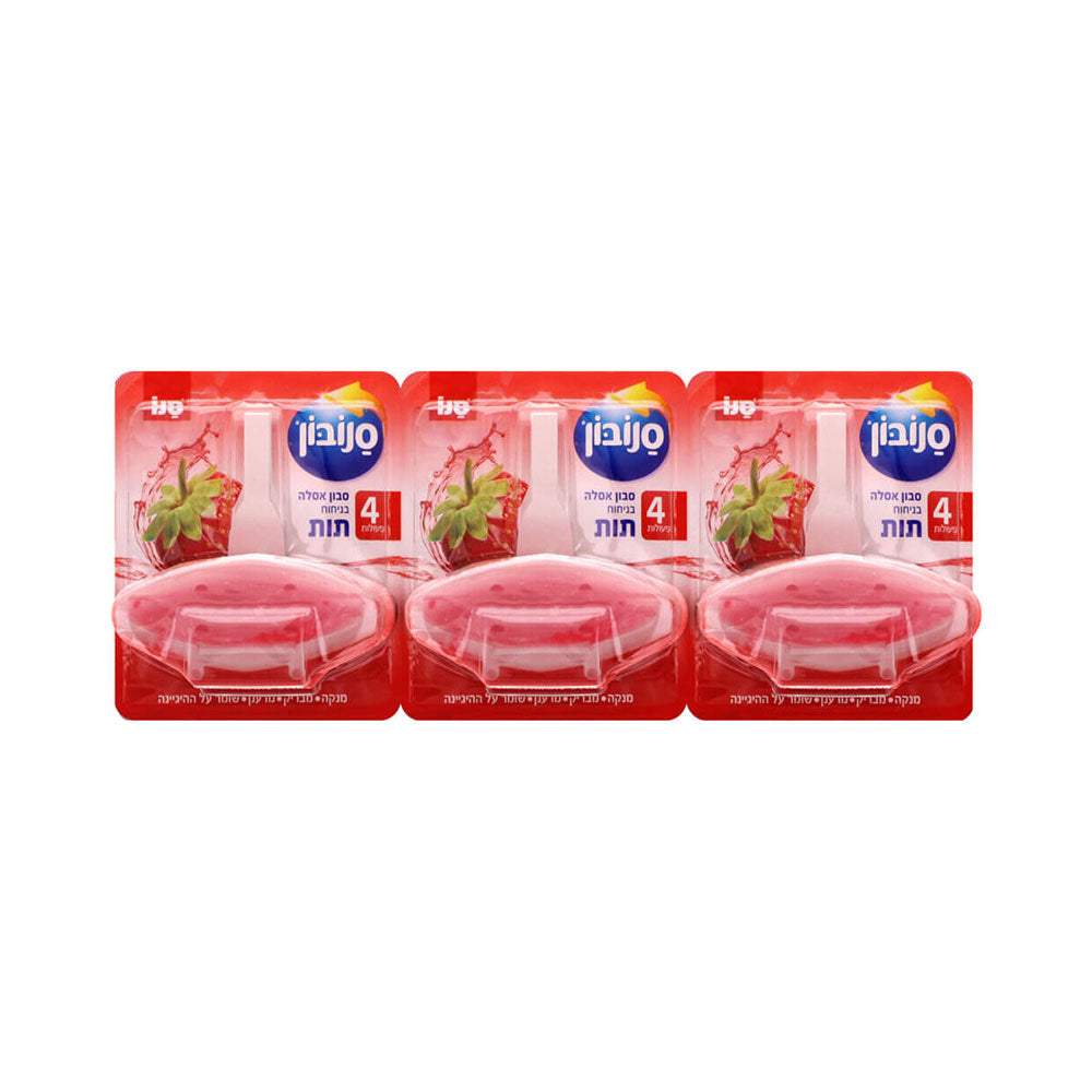 Sano Sanobon Strawberry Fragrance Toilet Rim Block 3 pk