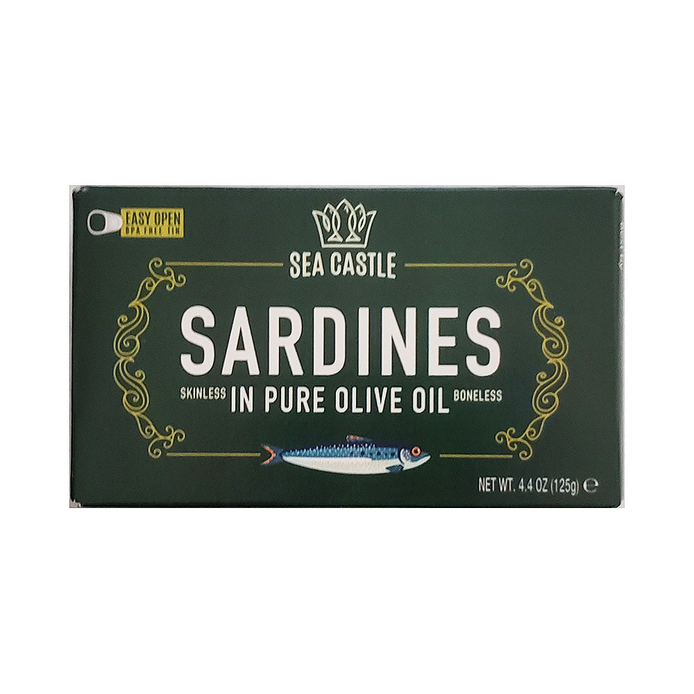 Sea Castle Skinless Sardiens In Pure Olive Oil 4.4 oz