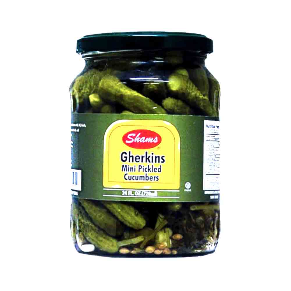 Shams Gherkins Mini Pickled Cucumbers 24 oz