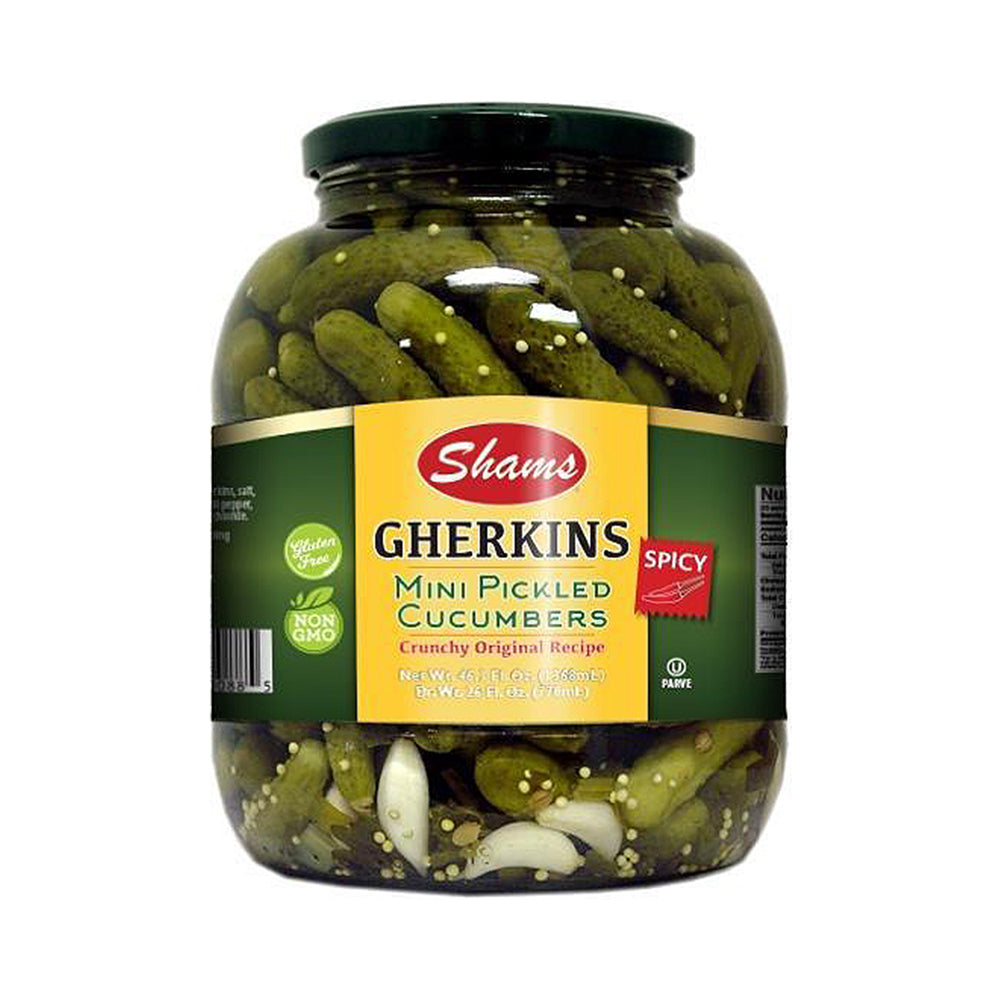 Shams Ghekins mini Spicy pickled Cucumbers 46.3 oz