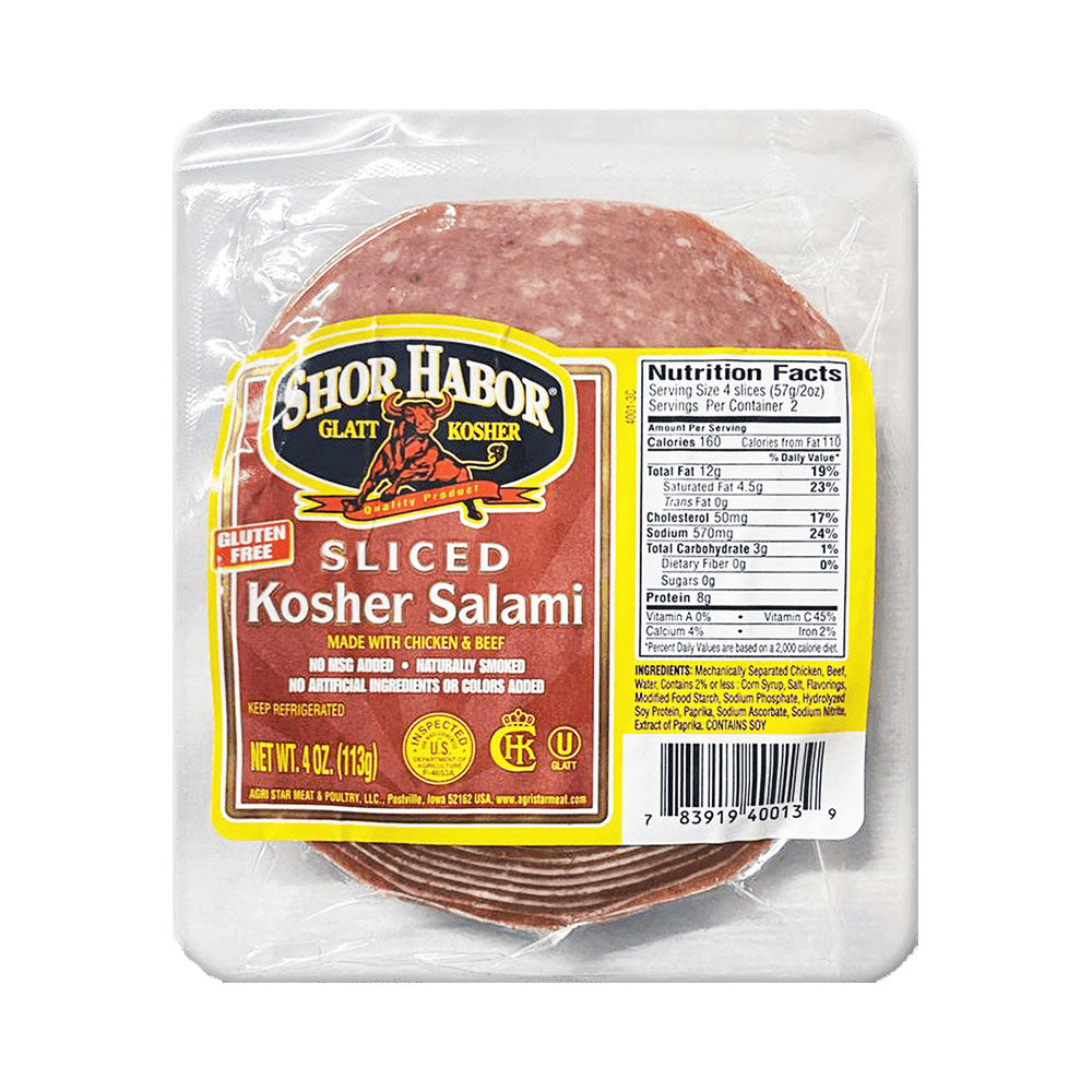 Shor Habor Sliced Kosher Salami 4 oz