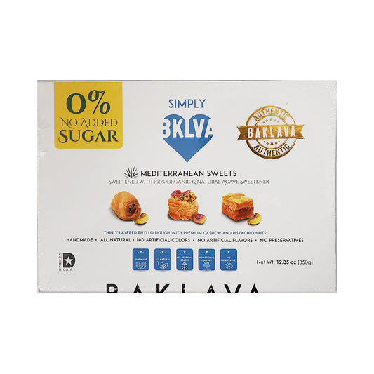 Simply Baklava Mediterranean Sweets Thinly Layered Phyllo Dough With Premium Cashew and Pistachio Nuts 12.35 oz