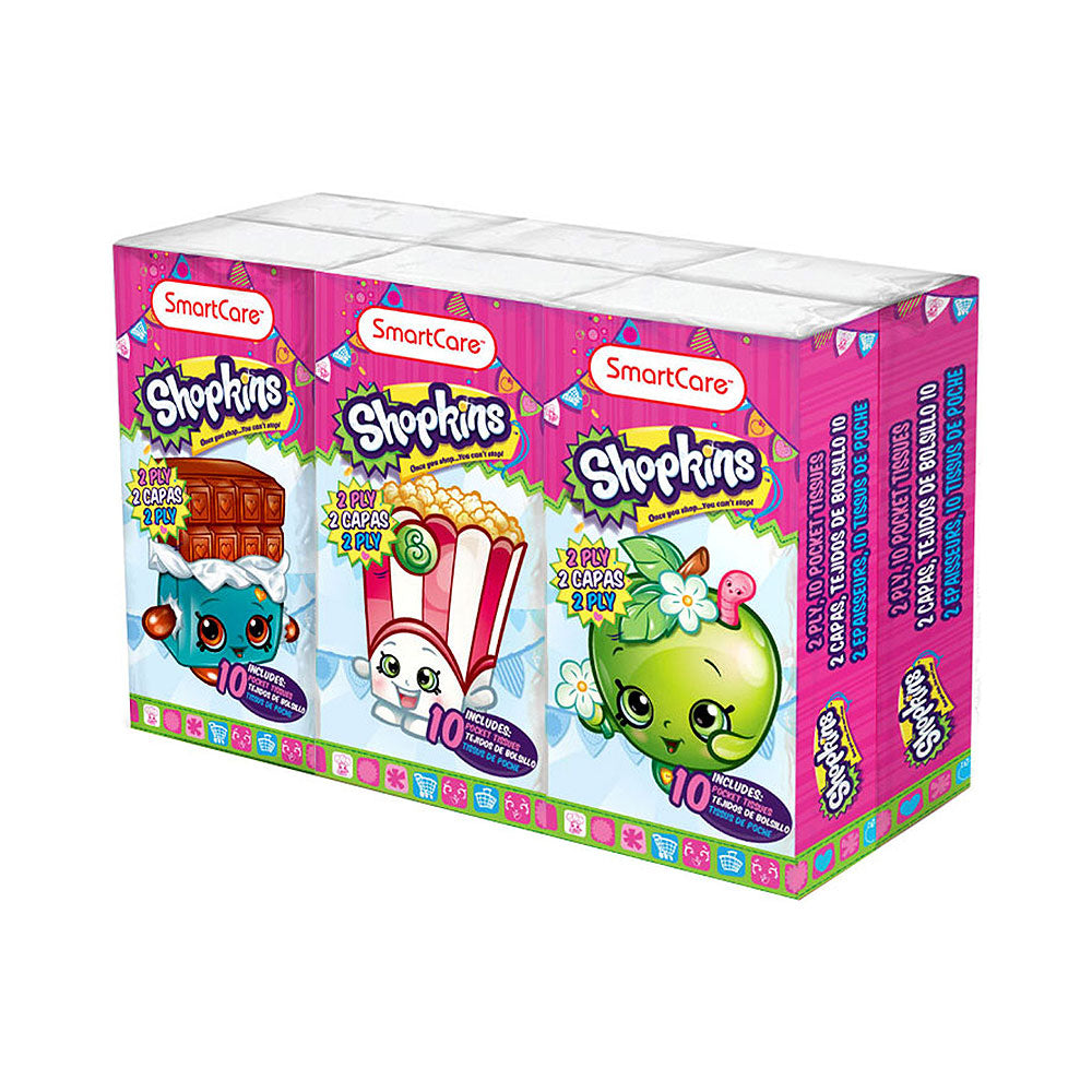 SmartCare Shopkins Pocket Tissue 6 Pack