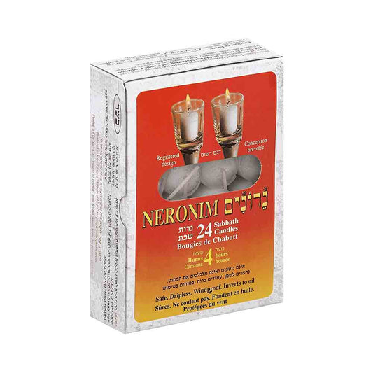 Shraga Neronim 24 Shabbath Candles Burns 4 Hours