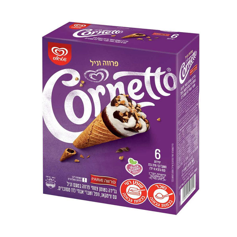 Strauss Cornetto Ice Cream  Parve  6 pk