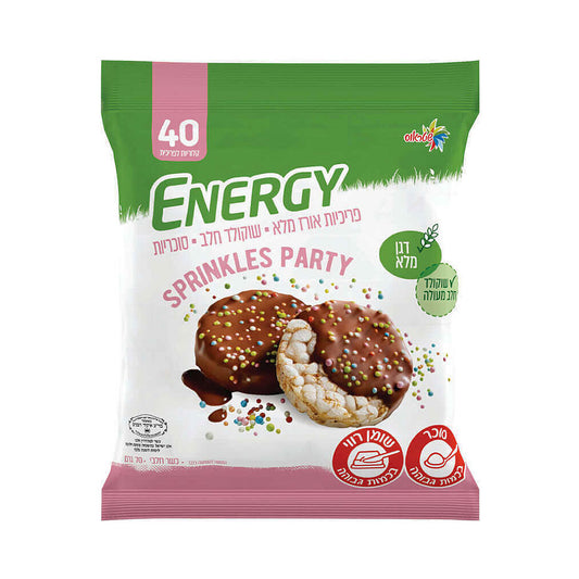 Strauss Energy Rice cakes Milk chocolate Sprinkles Party 70gr