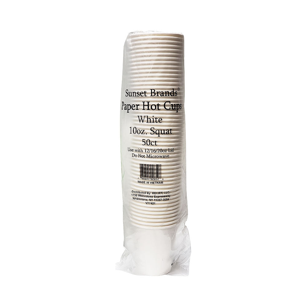 Sunset Brands Paper cups hot white 50 ct