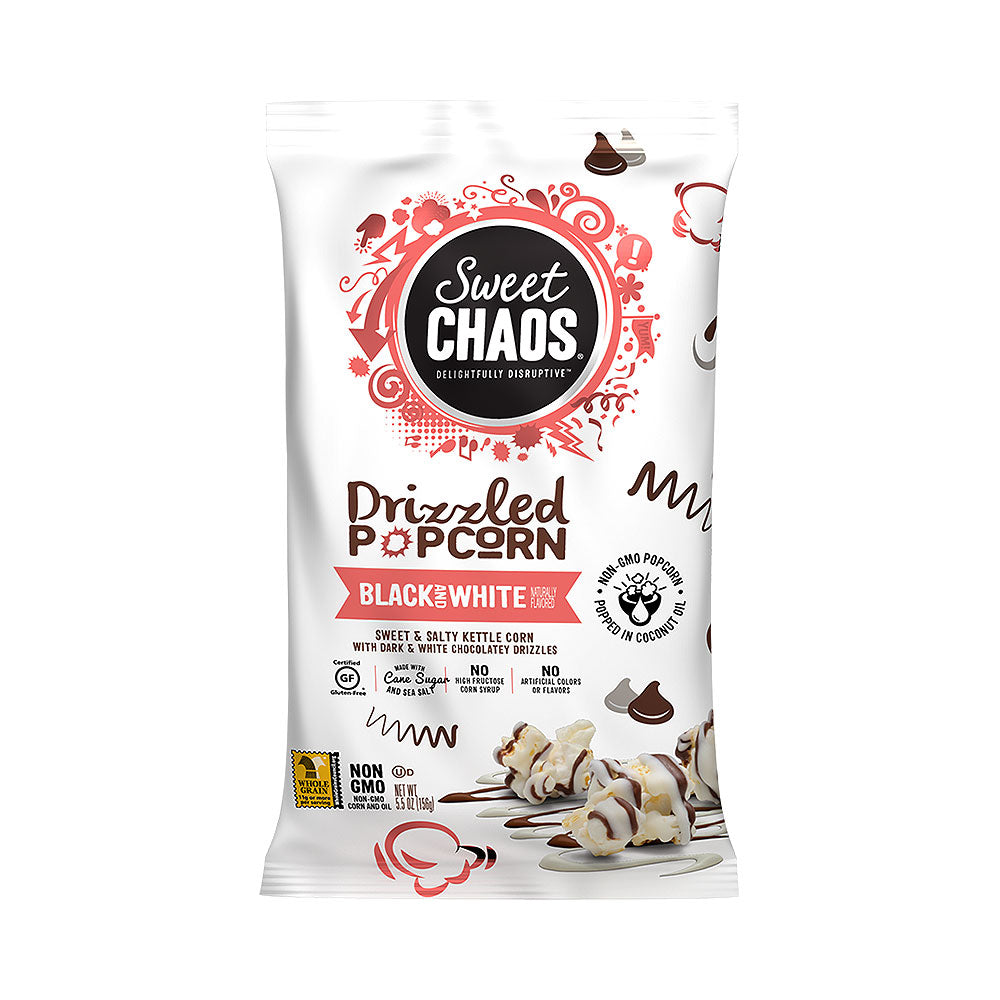 Sweet Chaos Black &amp; White Drizzled Popcorn 5.5 oz