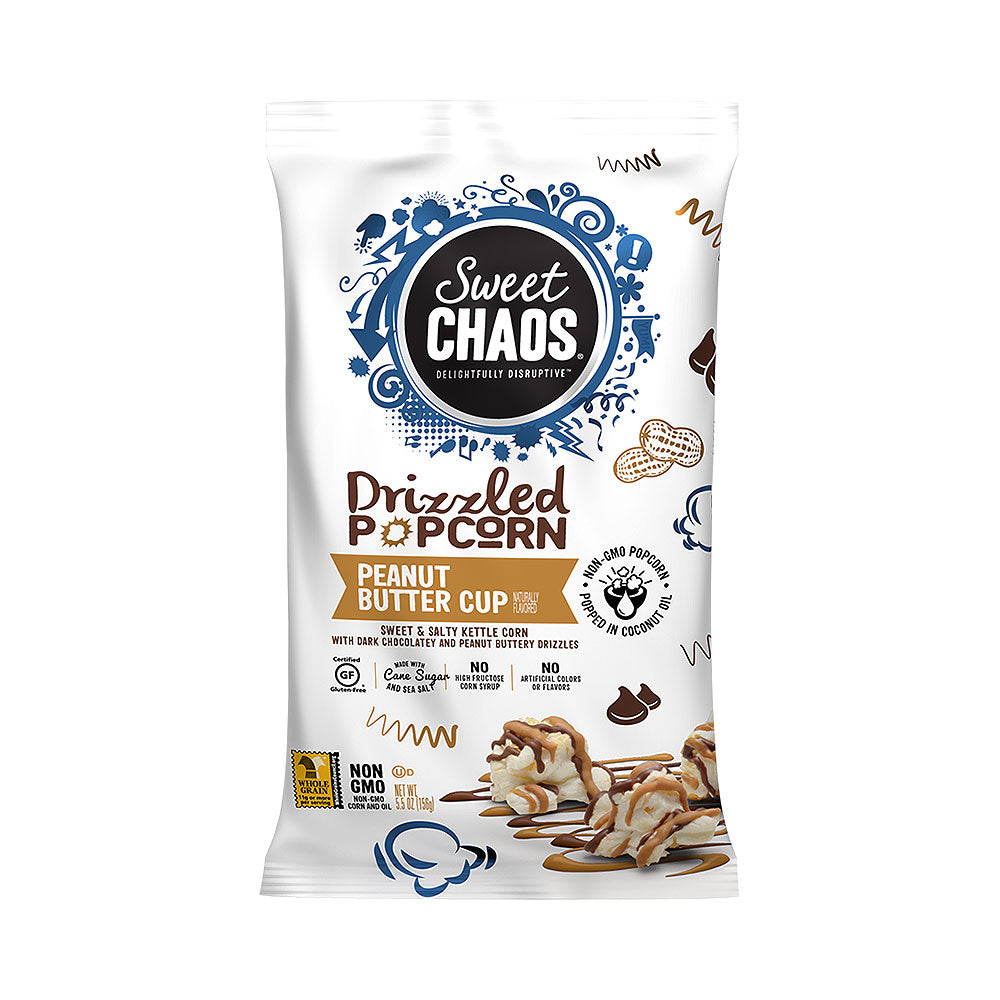 Sweet Chaos Peanut Butter Cup Drizzled Popcorn 5.5 oz