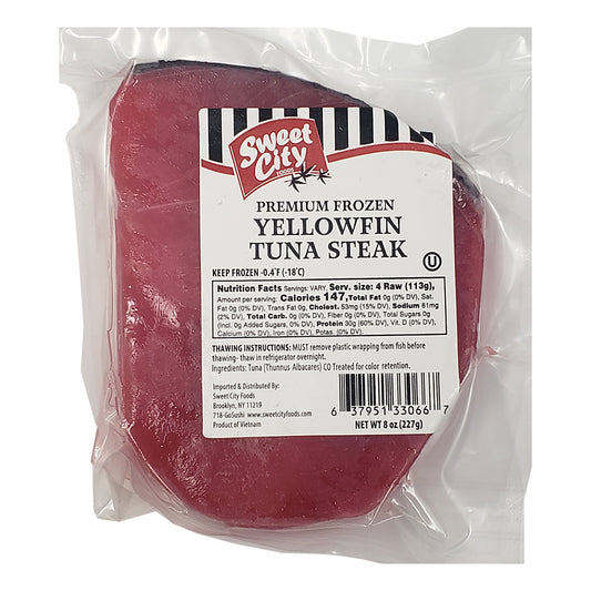 Sweet City Premium Frozen Yellowfin Tuna Steak 8 oz