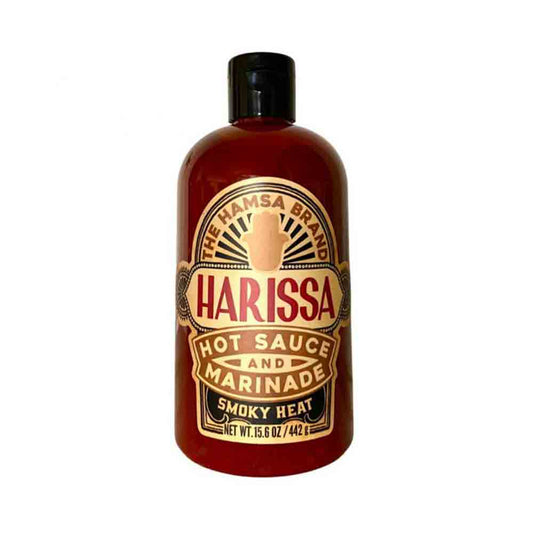 The hamsa Brand Harissa Hot Sauce Marinade Smokey Heat 15.9 oz