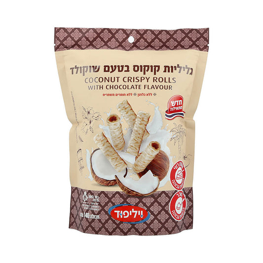 Willi Foods Coconut Crispy Rolls Chocolate 140gr