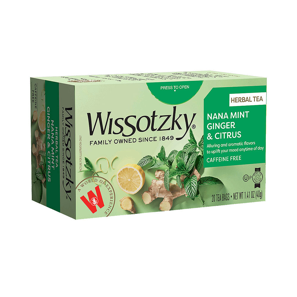 Wissotzky Nana Mint Ginger Citrus Herbal Tea 20 begs
