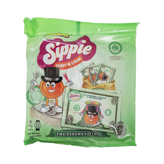 Zazers Sippie Candy in Straw Assorted Flavors 8.46 oz