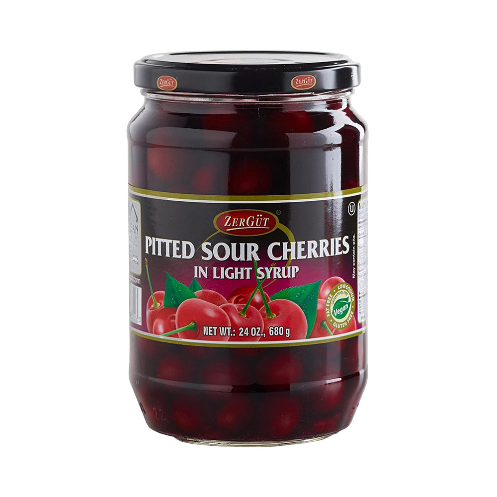 Zergut Pitted Sour Cherries In Light Syrup 24 oz