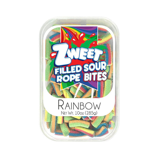 Zweet Filled Sour Rope Bites Rainbow 10 oz