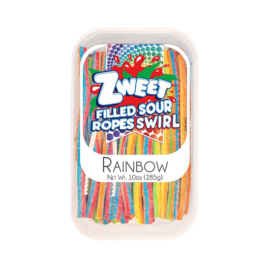 Zweet Filled Sour Ropes Swirl Rainbow 10 oz
