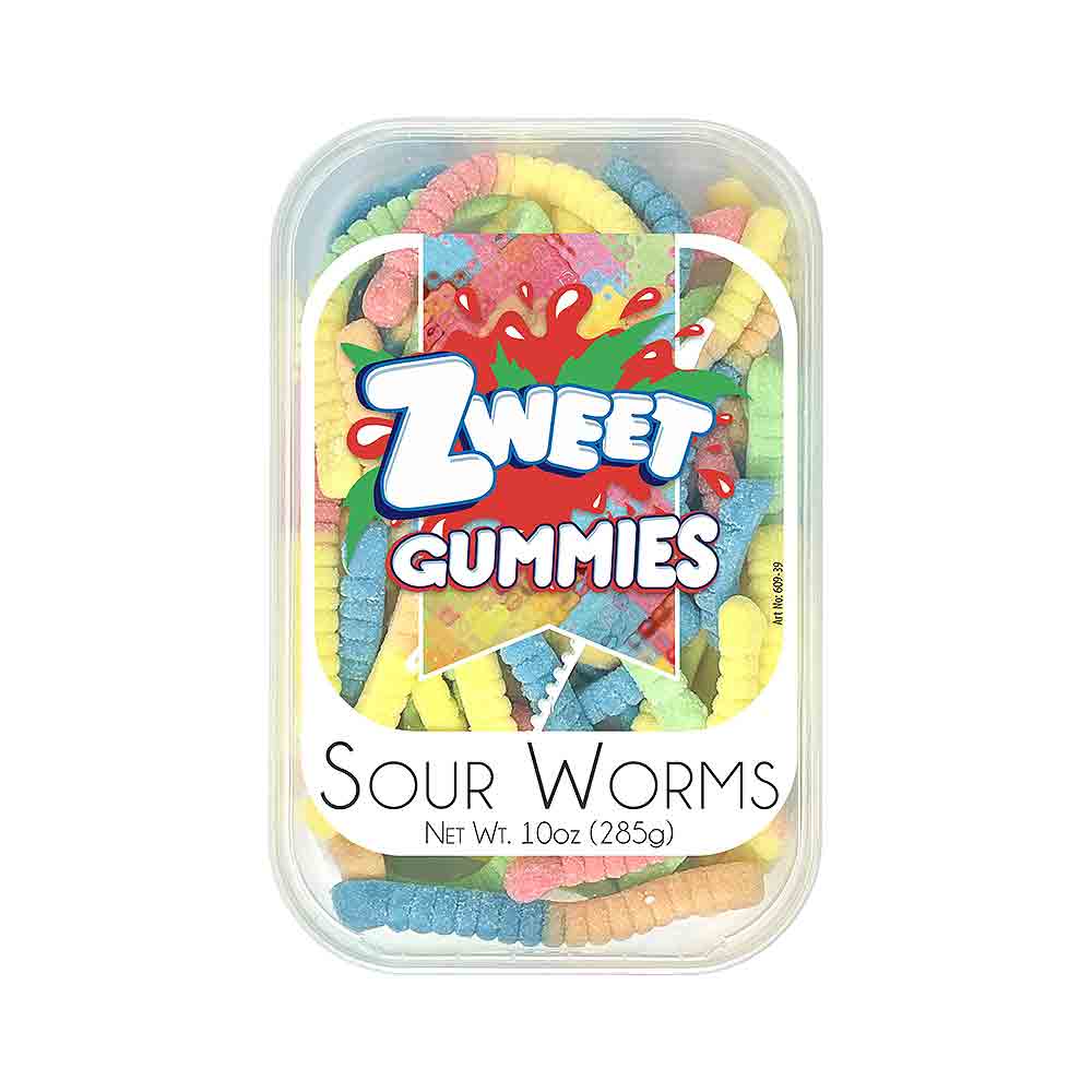 Zweet Sour Worms Gummies 10 oz